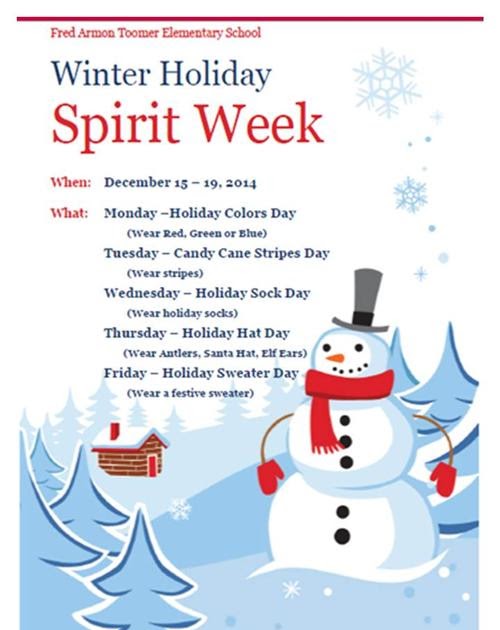 Christmas Winter Spirit Week Ideas / Be Prepared with These Christmas