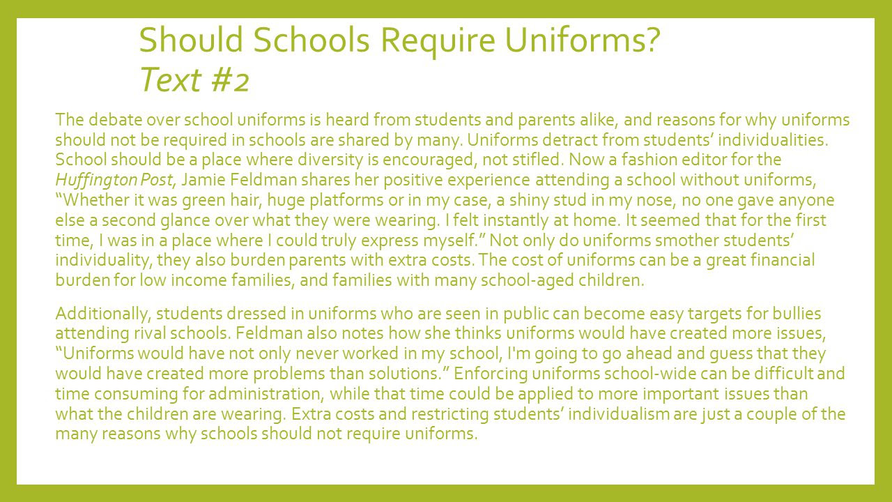 wearing school uniform persuasive essay