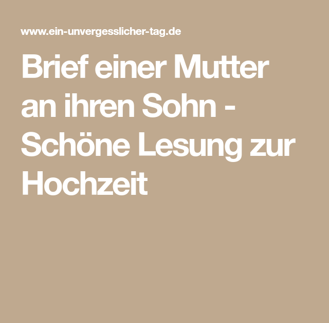 Spruch Hochzeit Sohn / Beste 20 Was Schenken Eltern Zur Hochzeit Des