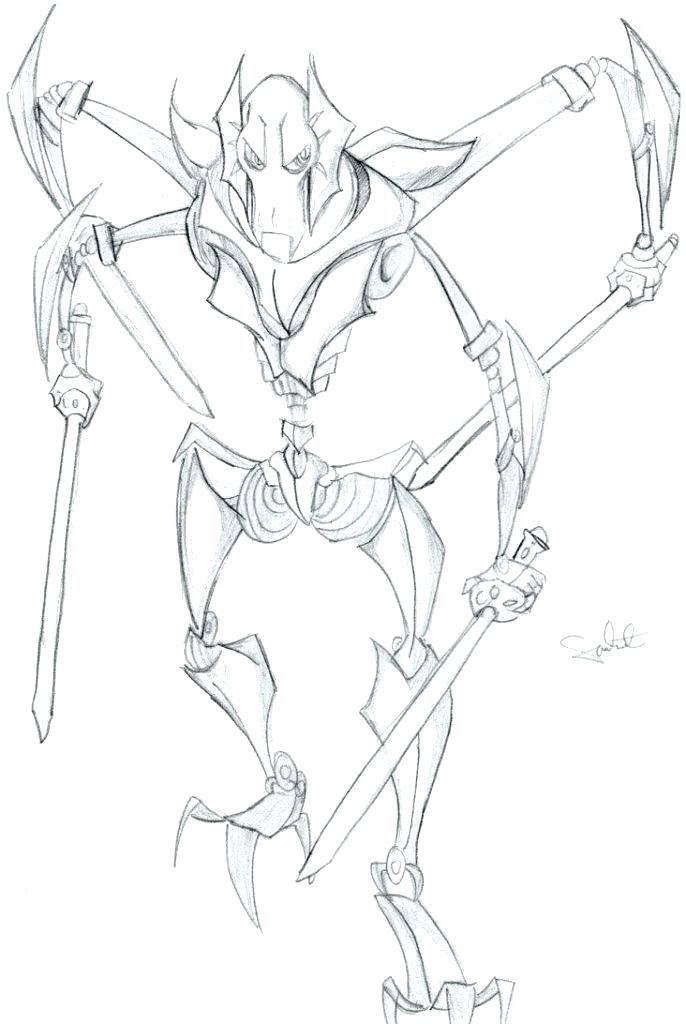 Star Wars Coloring Pages General Grievous - Coloring and Drawing