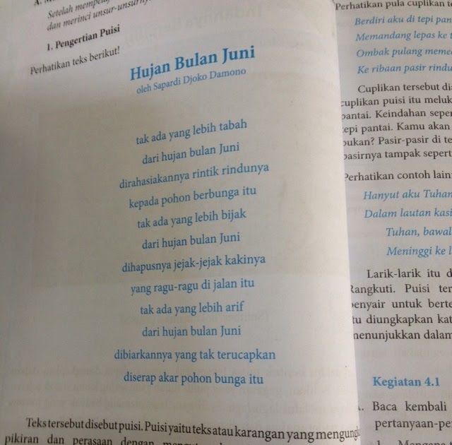 Amanat Yang Terkandung Dalam Puisi Hujan Bulan Juni Kumpulan Puisi