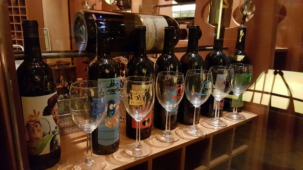 Napa Rose - Anaheim, CA, United States. Pixar wines in the lobby