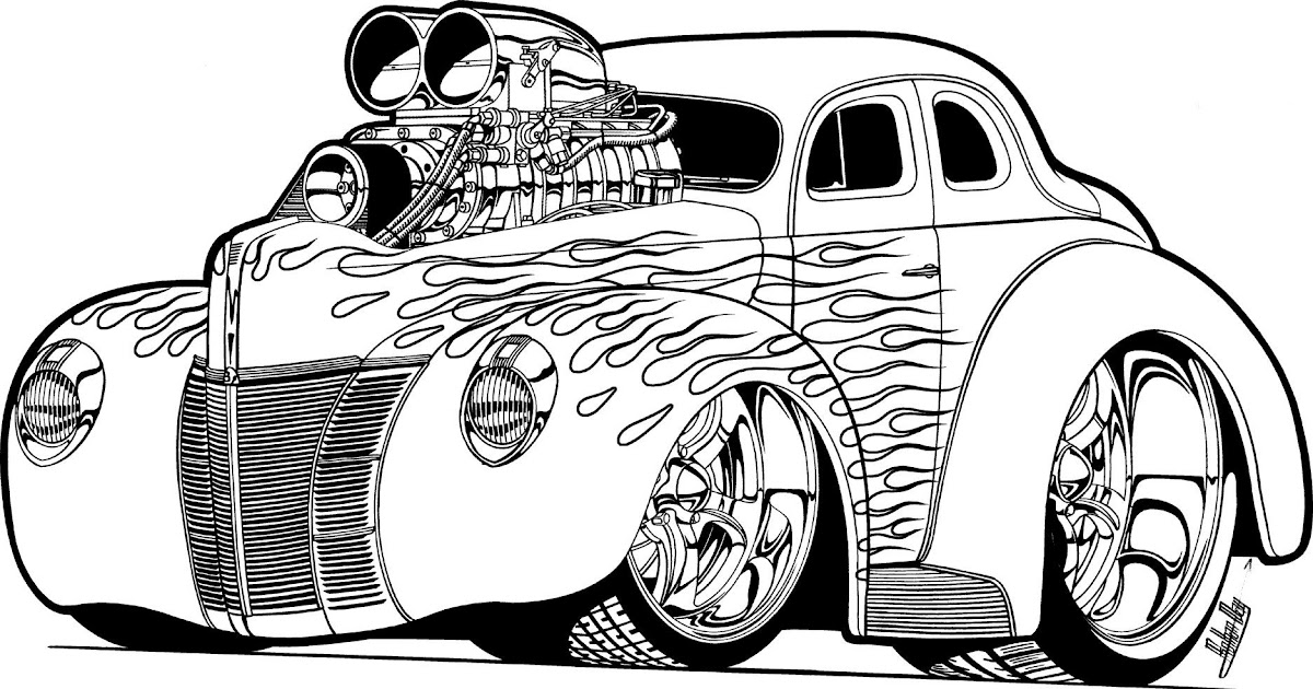 Malvorlage hot rod Idea