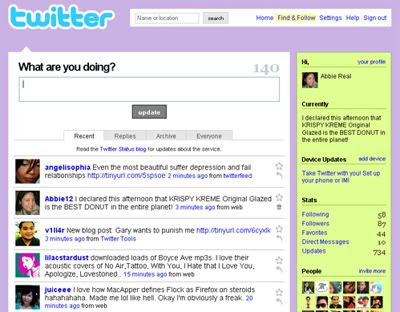 Abbie's Twitter Page