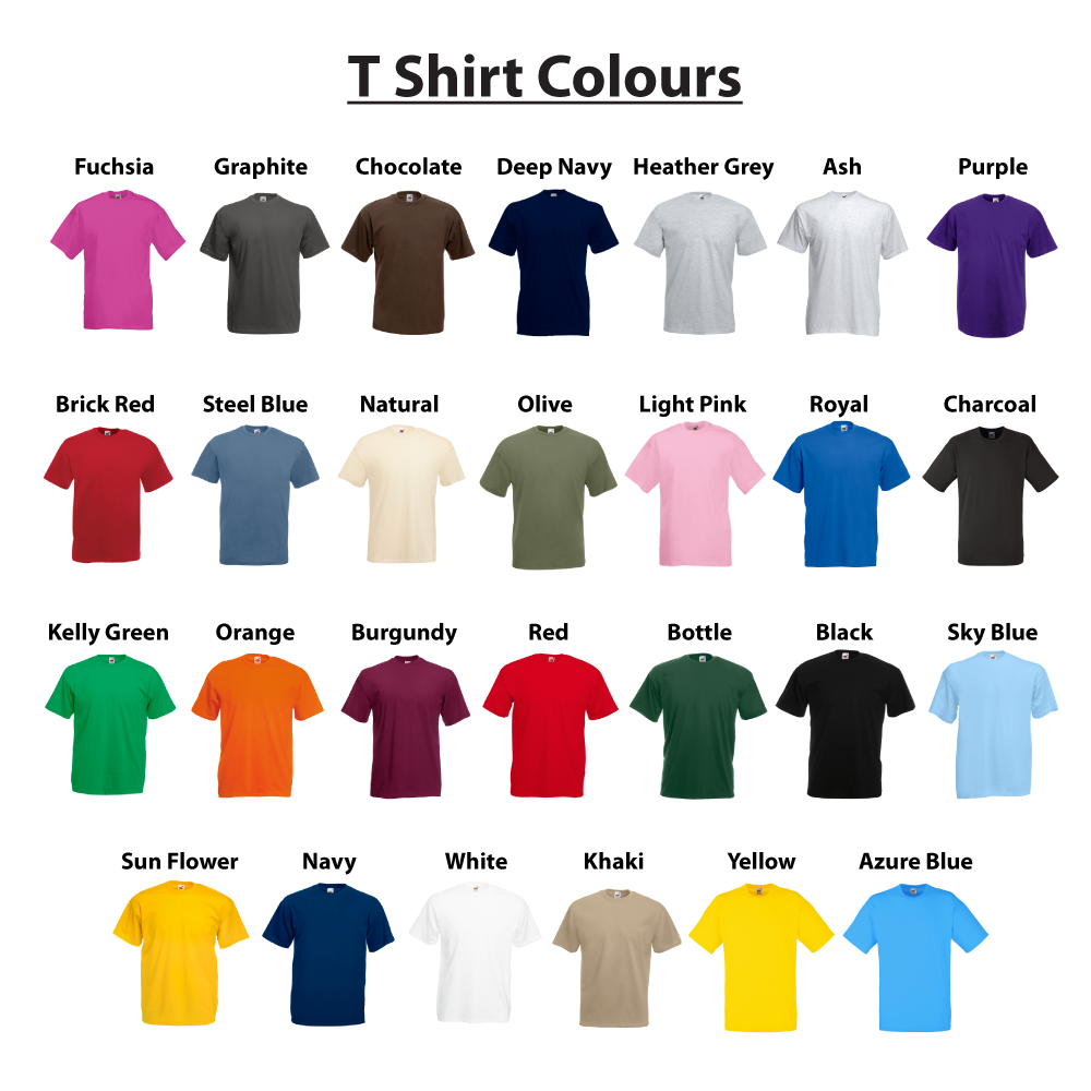 fruit of the loom t shirts colours