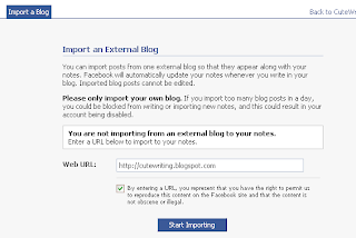 Importing Blog Feed to Facebook Notes