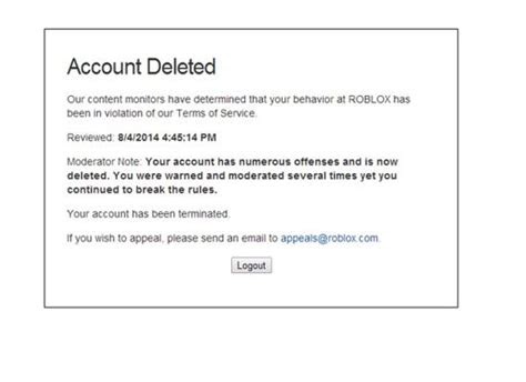 robux terminated