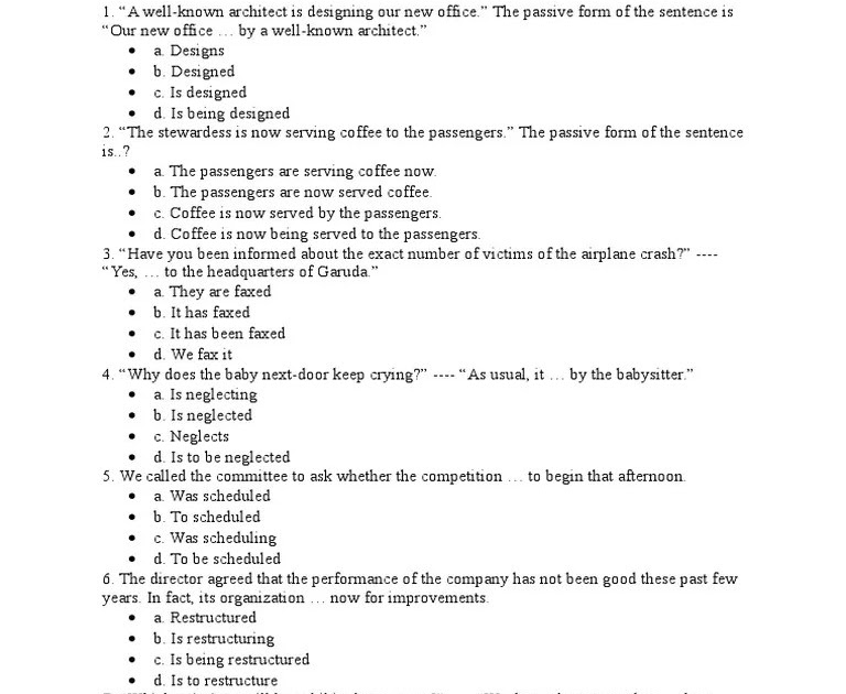 Contoh Soal Passive Pilihan Ganda Tense Simple Present Dan Jawaban
