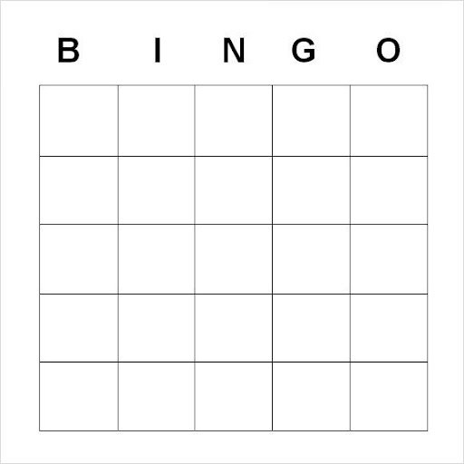 Customizable Bingo Template 5x5 - All Are Here