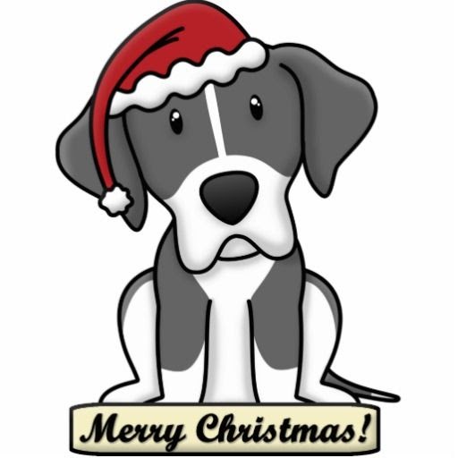 Cartoon Christmas Dog : Merry Christmas! Dogs And Puppies With Big