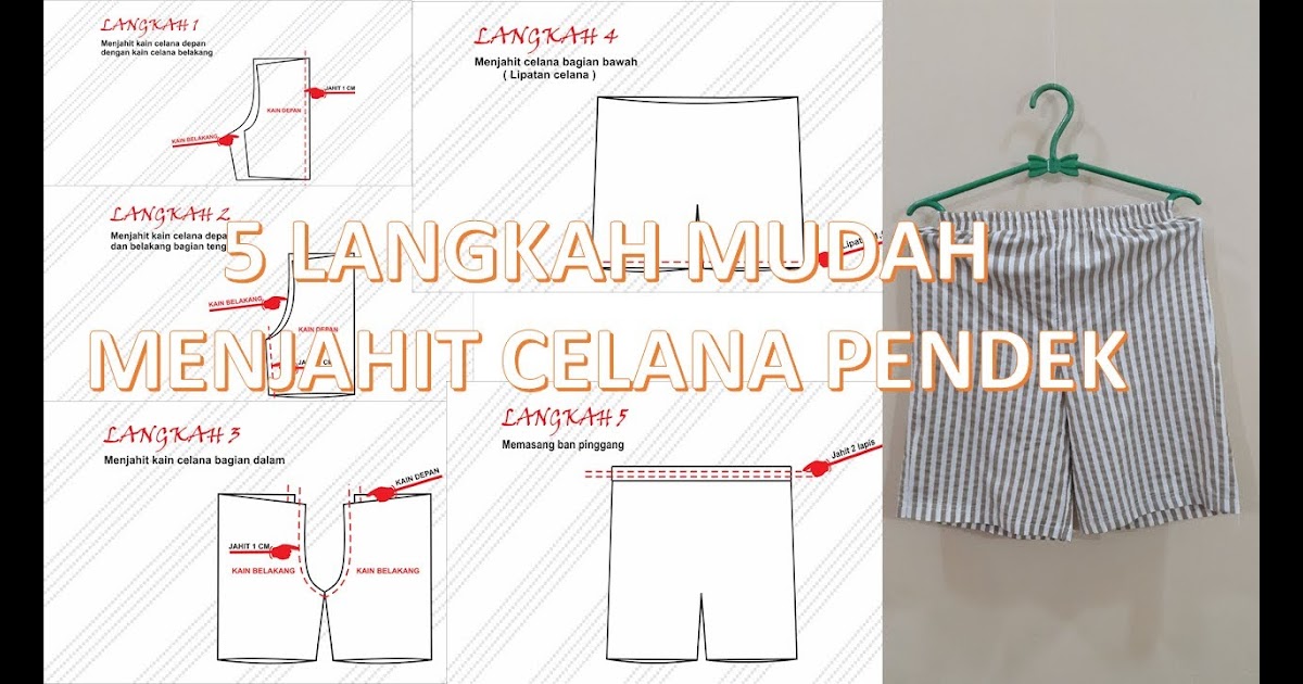 28+ Pola Menjahit Celana Pendek Kolor, Paling Top