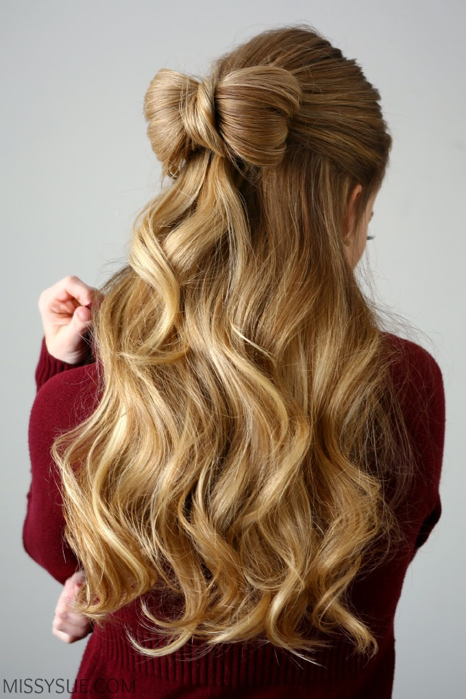 Half Updo Bow Hairstyle