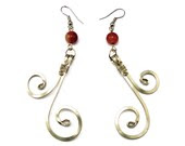 Wire Wrap Red Carnelian Earrings - Dangle Earrings - Burlesque Earrings - Gemstone Jewelry - HyppieChic Wire Wrap Red Carnelian Earrings - Dangle Earrings - Burlesque Earrings - Gemstone Jewelry - HyppieChic