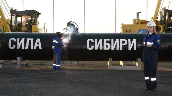Gazprom’s Power of Siberia pipeline – to deliver 4 trillion cubic meters of gas to China over 30 years – construction commencing September 2014. (RIA Novosti/Aleksey Nikolskyi)