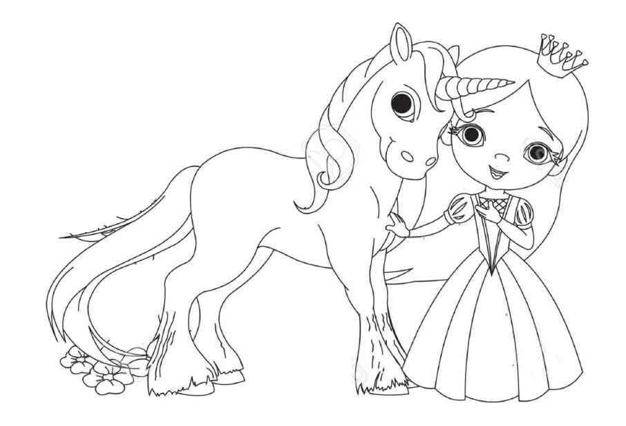 100+ Colouring Pages Unicorn Fairy