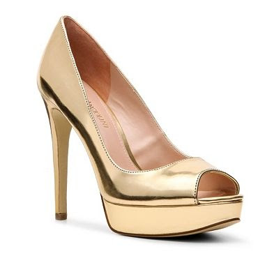 dsw gold block heels