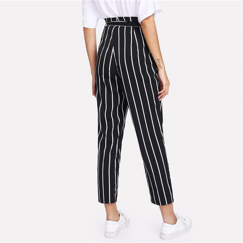 zara black and white striped pants