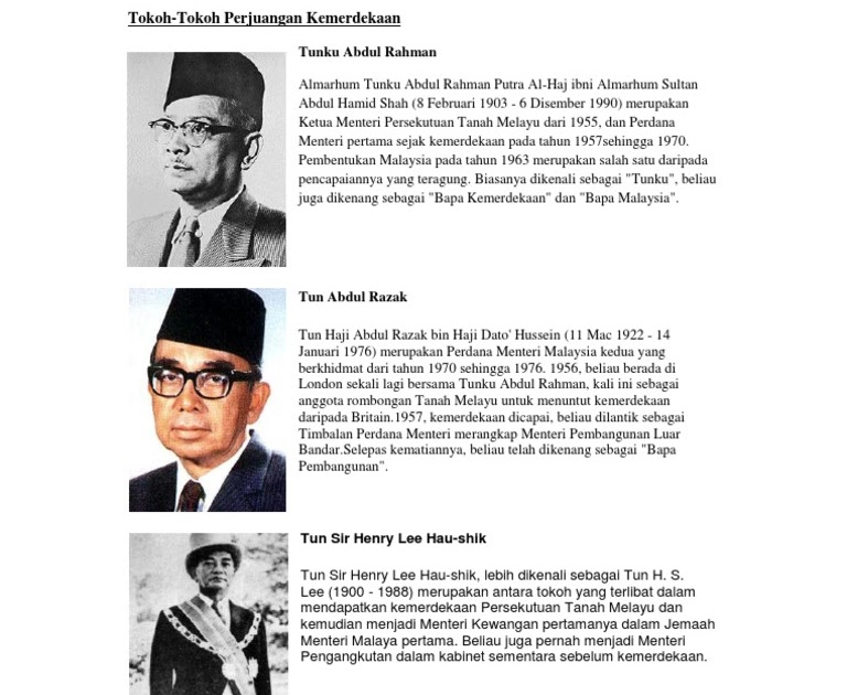 Biodata Tokoh Kemerdekaan Tunku Abdul Rahman - Gambar Tengku Abdul ...