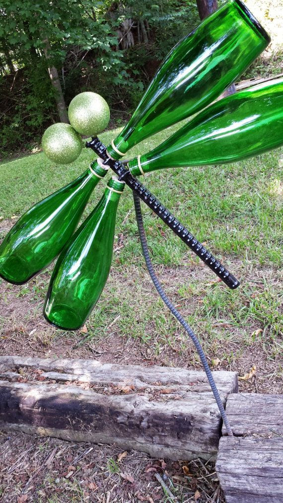 Upcycled/Recycled/Repurposed Glass Bottle Garden Art\u2026 - Beach Victory