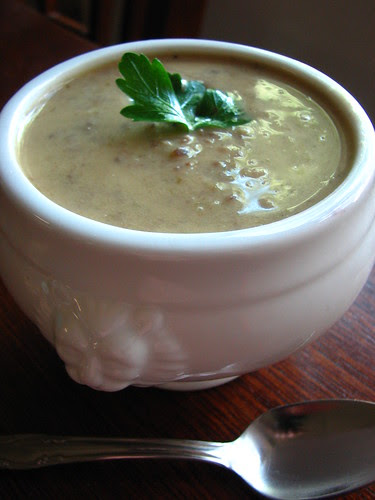Cream of Mushroom Scallion Soup
