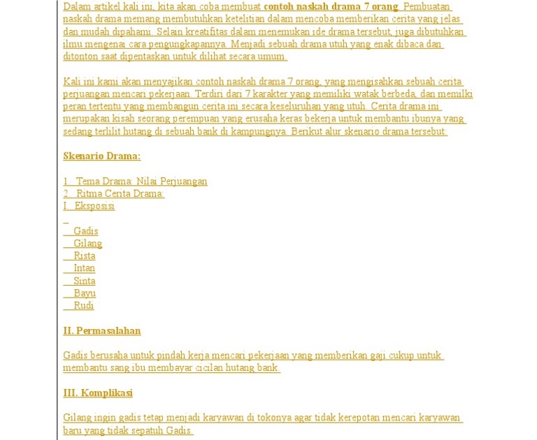Contoh Naskah Drama / Contoh Naskah Drama Bahasa Inggris