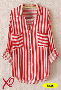 Model Baju Kemeja Wanita Motif Garis Modern Terbaru Model Baju Kemeja Wanita Motif Garis Modern Terbaru