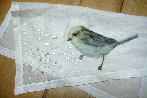 bird on hankie