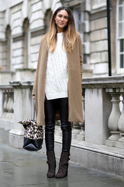 Le Fashion Camel Cable Knit London Street Style