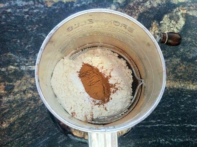 Flour, Leveners and Cinnamon in Sifter