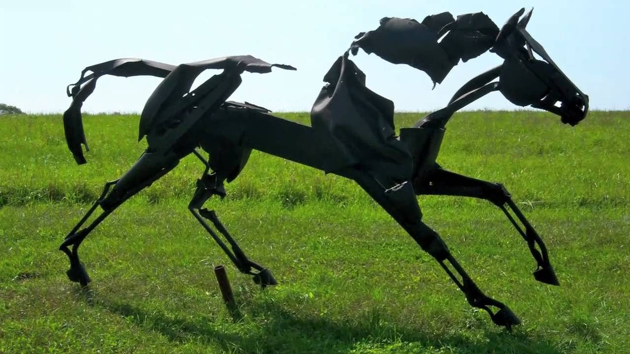 Outdoor Metal Horse Sculptures - YouTube