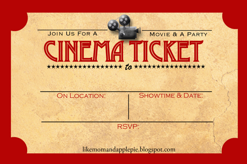 Blank Movie Invitation Template