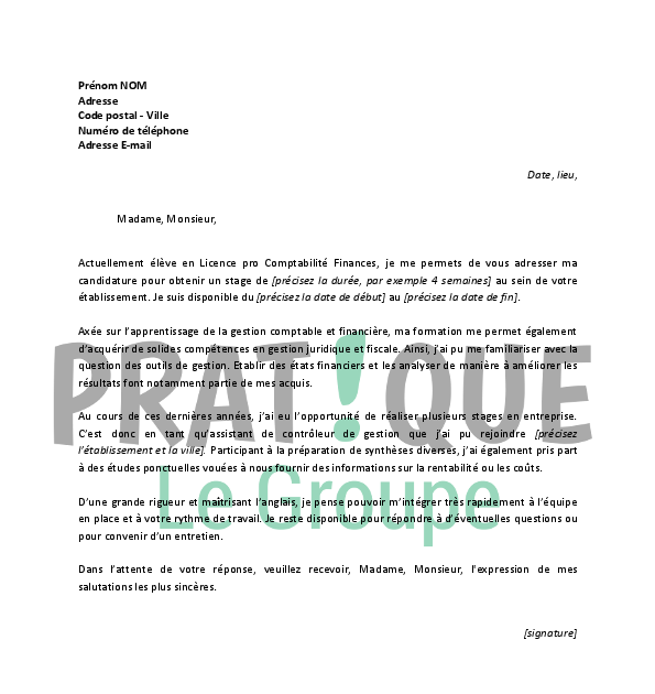 Lettre De Motivation Stage Juridique En Anglais