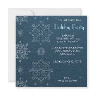 Hip Christmas Holiday Party Snowflake Invitations invitation