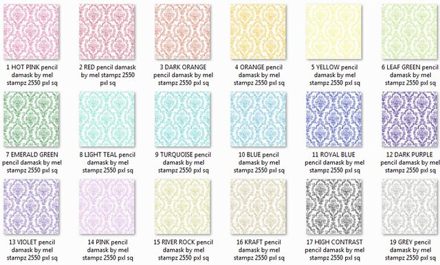 coloured damask