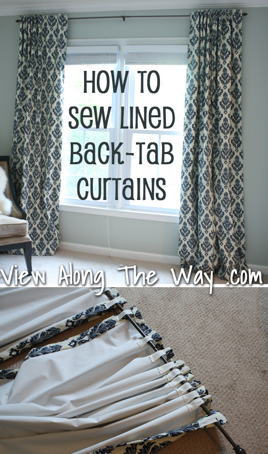 Tutorial: How to sew lined back-tab curtain panels, drapery panels, drapes