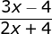 \frac{3x-4}{2x+4}