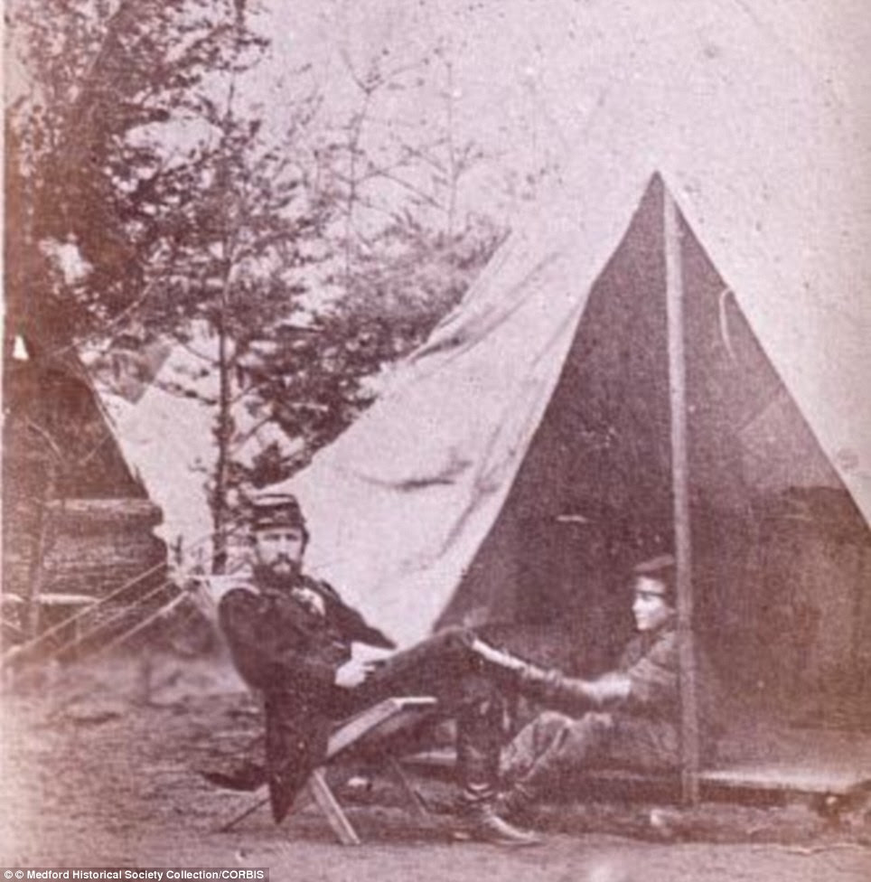 Time warp: A portrait of Captain A.B. Weeden, 1st Rhode Island Light Artillery, and his servant Tommy Hickey in camp at Miner's Hill, Virginia, in the winter of 1861-1862