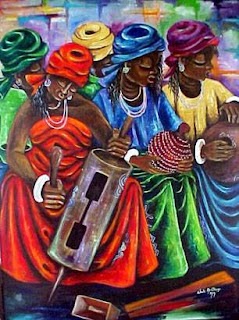 african abstract paintings okoye chidi jazz artwork africa painting prints symphony mother 2007 american