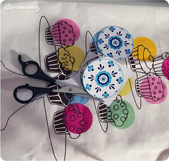 Blue and White fridge magnets