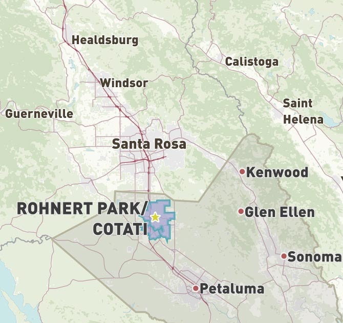 Map Of Rohnert Park Ca Cities And Towns Map