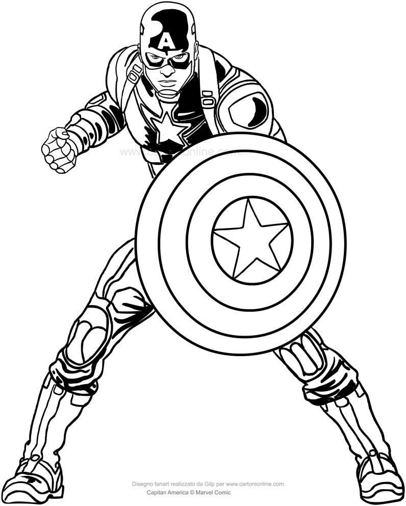 Capitan America Para Colorear E Imprimir Imagenes Para Colorear
