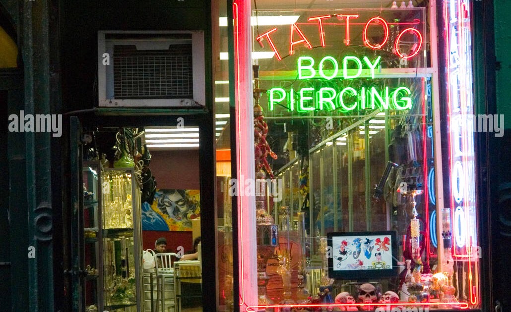 A Tattoo and Body Piercing store in Greenwich Village, New York City