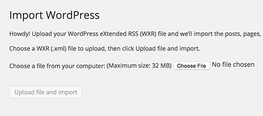 Import WordPress Import WordPress