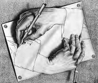 ‘DrawingHands’,deM.C.Escher(1948).