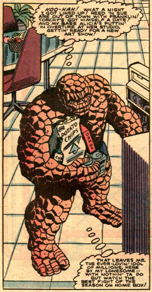 'Lessee, I got my cola, my potato chips, my Oreos, my Mother Box...hey, how'd that get in there?'' MTU Annual #5
