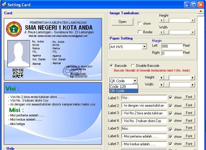 Download Aplikasi Cetak Kartu Siswa Barcode ~ Software 