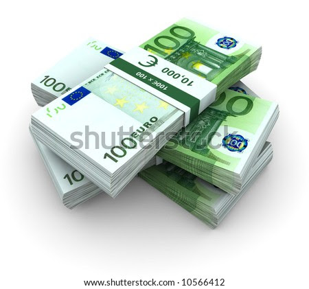 stock photo : Stack of  100€ bills