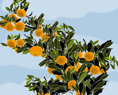 新鮮なみかんの木 イラスト 動物ゾーン