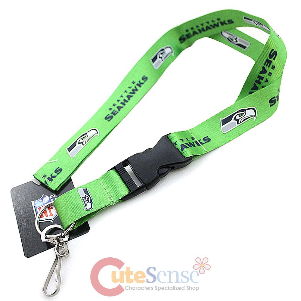 NFL Seattle Seahawks Lanyard Key Chain ID Ticket Holder Team Logo Green NFL Seattle Seahawks Lanyard Key Chain ID Ticket Holder Team Logo Green