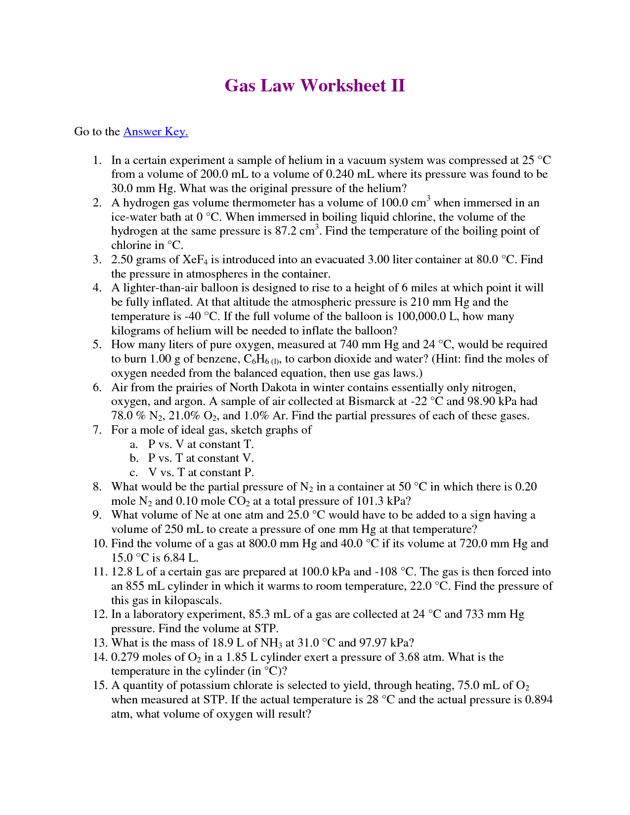 Boyles Law Worksheet Answers With Work For Boyle039s Law Worksheet Answer Key